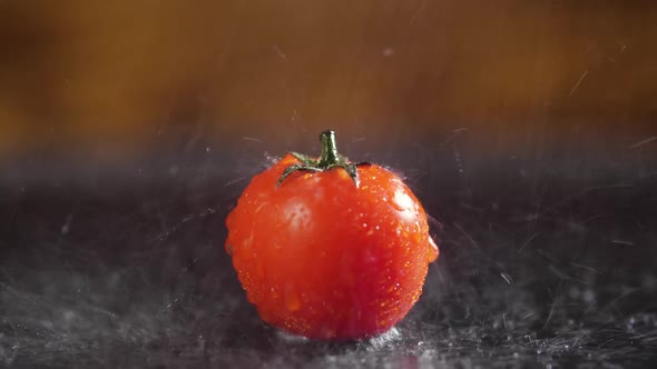 Tomatoes With Drops of Water Macro Video, Beautiful Macro Video, Raw Organic Food Vegetables