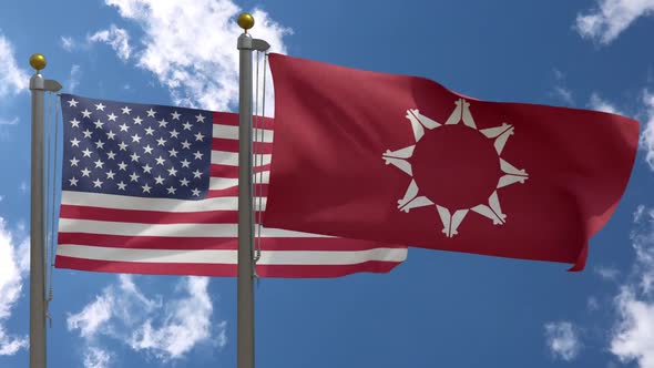 Usa Flag Vs Oglala Sioux Pine Ridge Flag Native American Flag  On Flagpole