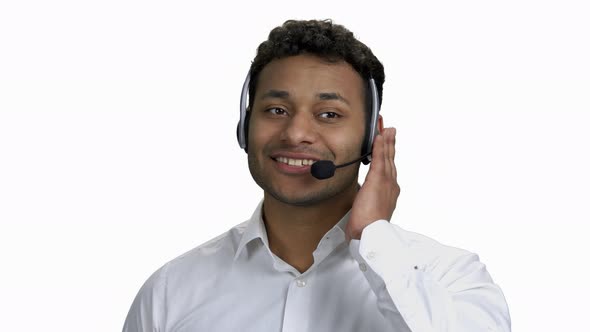 Portrait of Male Call Center Agent