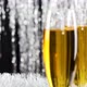 Champagne in crystal glass with silver christmas tinsel on background - VideoHive Item for Sale