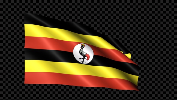 Uganda Flag Blowing In The Wind