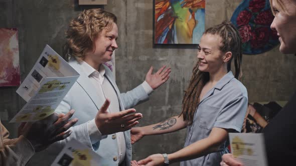 Artist Celebrating Opening of Exhibition alt