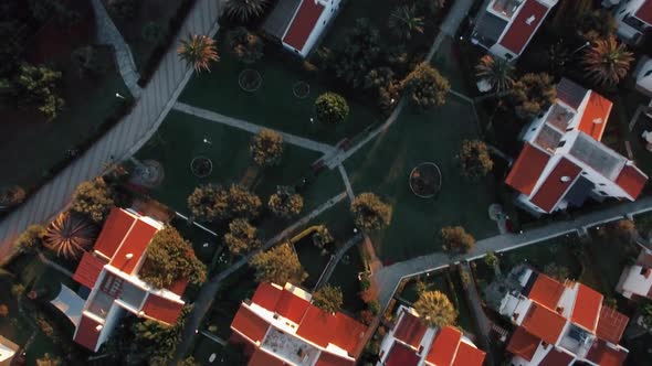  - Aerial Scene of Villas and Sea with Beach. Holidays in Trikorfo Beach, Greece