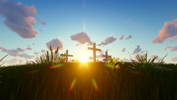 The Crosses At Sunset