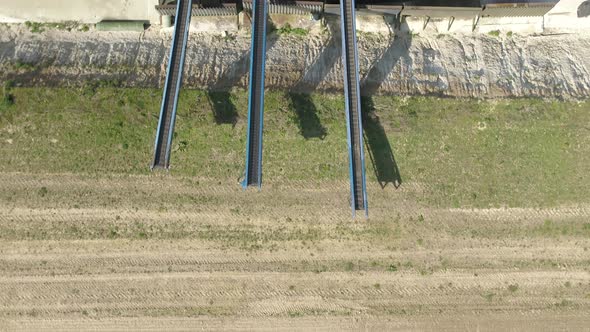 Bird's Eye View of A Farm Yard with Plant Machinery