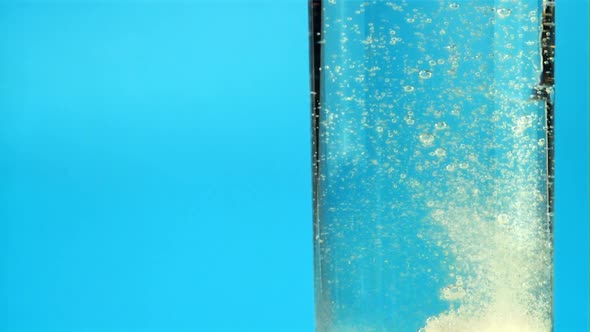 In a Glass of Water Effervescent Tablet with Air Bubbles