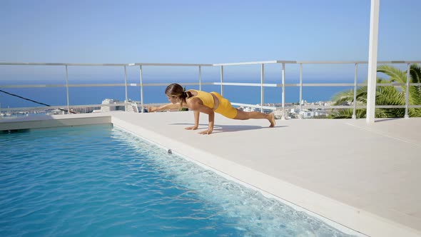 Beautiful young woman doing yoga