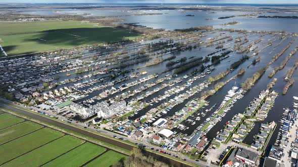 Loosdrechtse Plassen Harbour Waterway Canals and Cultivated Ditch Nature Near Vinkeveen Utrecht