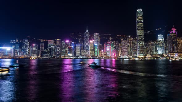 Timelapse of Hong Kong at night