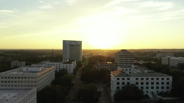 Aerial Drone Video Downtown Tallahassee Fl Usa At Sunset