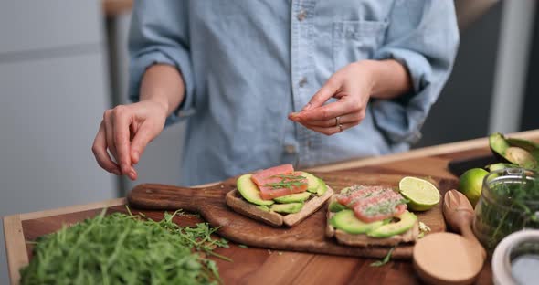 Woman Making Healthy Green Breakfast