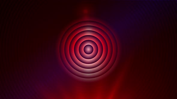 Digital Red Color Equalizer Audio Waves Seamless Pattern Circle Background