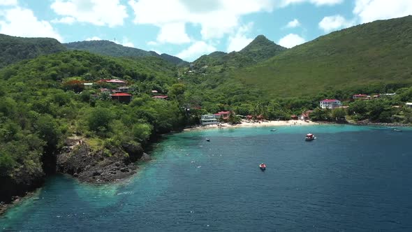 Tropical island drone coast view (Martinique, Anses d'Arlet)