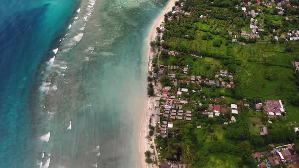 Beautiful scenery with the division of land and sea