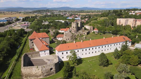 Aerial view of the castle in Levice, Slovakia