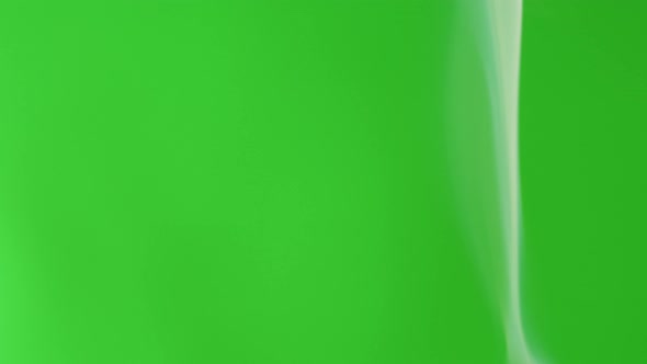 Smoke Jet on Green Chroma Key Background