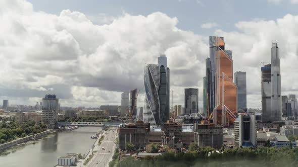 Time-lapse. clouds float over Moscow