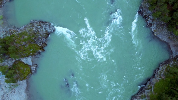 Aerial view Siberian River