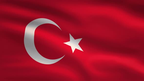 Turkey Windy Flag Background 4K