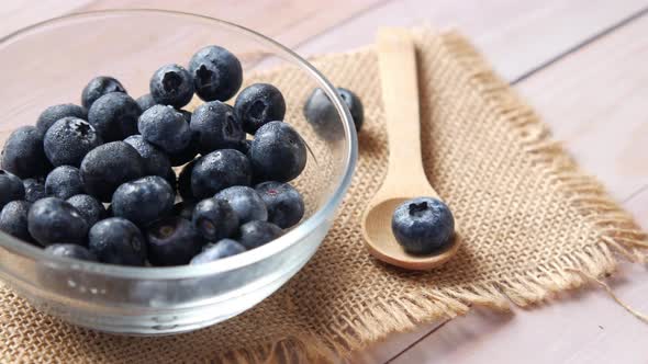 Close Up of Fresh Blue Berry with Water Drops