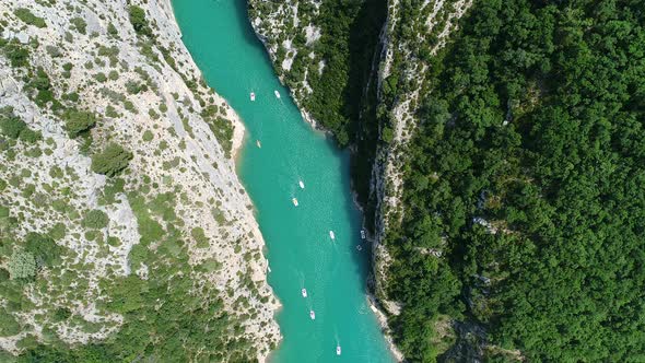 The Verdon Gorges in the Verdon Regional Natural Park in France from the sky