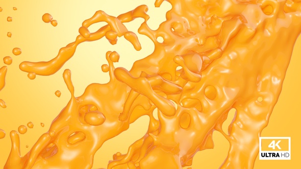 Orange Juice Splash And Pouring