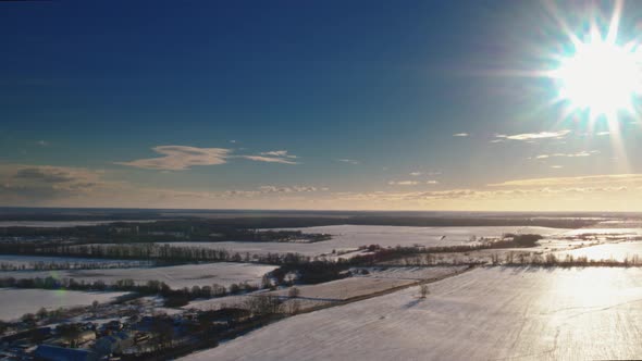 Flight Over Winter Fields and Forests in the Suburbs of St. Petersburg 41