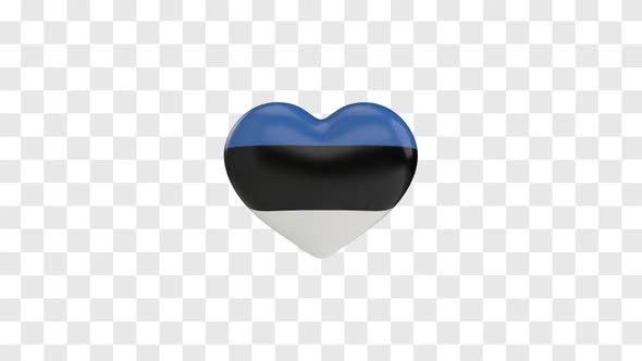 Estonia Flag on a Rotating 3D Heart
