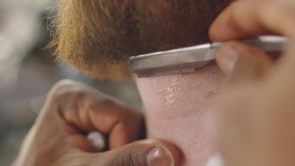 Shaving Beard with Straight Razor