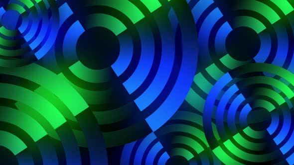 Blue and Green Colorful Digital Circular Shapes Abstract Background