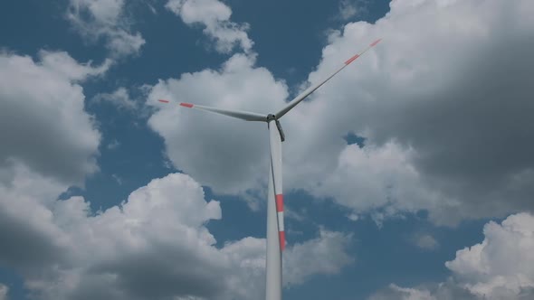 Power Energy Production in Montenegro.  Landscape with windmills farm