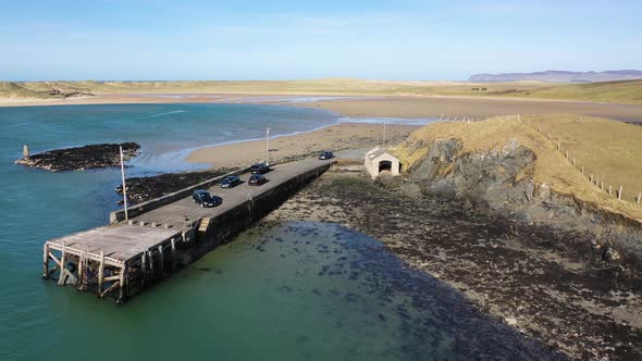 Aerial View of Ballyness Pier in County Donegal  Ireland