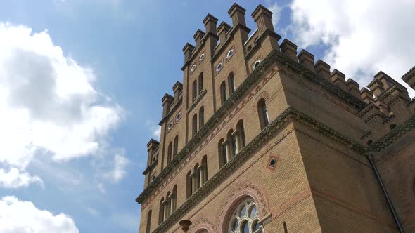 Low angle view of a brick building