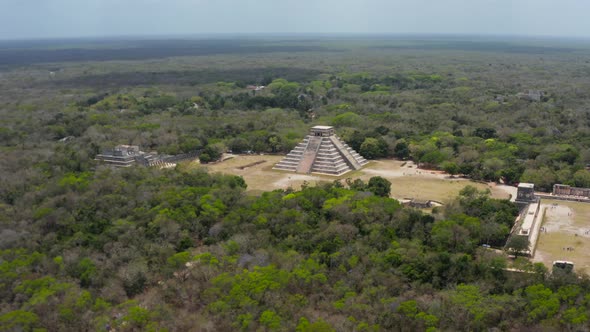 Aerial Footage of Temple of Kukulcan  El Castillo