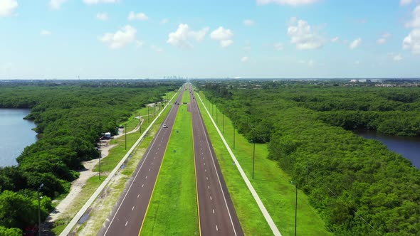 Aerial Video Road 687 4th Street North St Petersburg Florida Usa