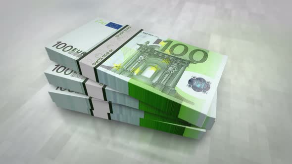 Euro money banknote pile packs