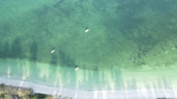 Zanzibar Tanzania  Aerial View of the Ocean Near the Shore of the Island Slow Motion