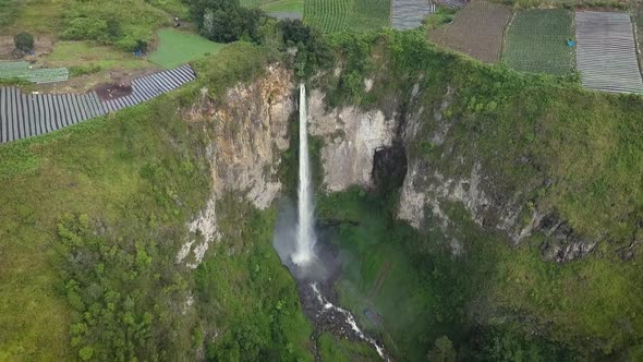 Sipiso Piso Waterfall shot using DJI Phantom. This waterfall is one of the great tourist destination