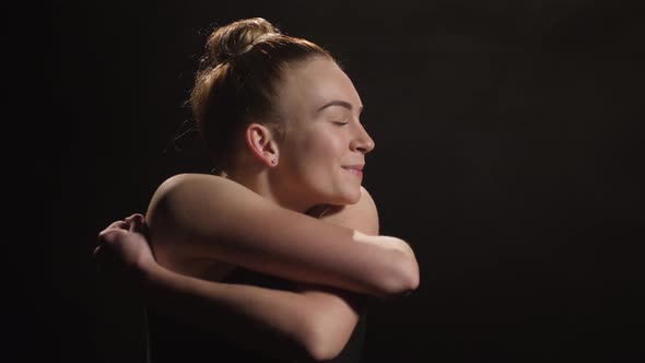 Portrait of Actress Expressing Happiness in Dance