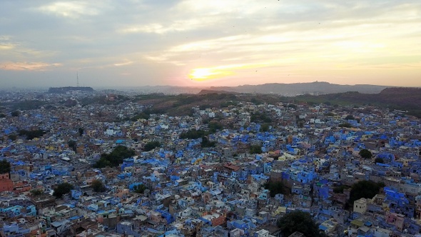 Blue City village In Jodhpur, Rajasthan, India.