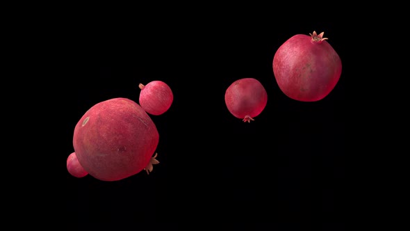 Pomegranate Fruit With Alpha Channel