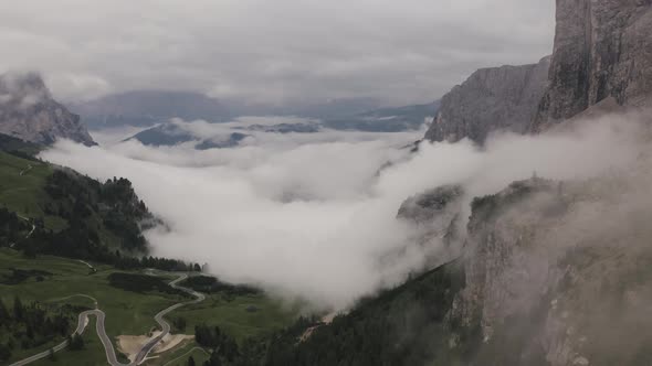 Gorge between the High Mountains filming from the Air.