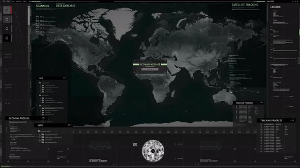 Computer Network tech is tracked down the satellite position on the world map alt