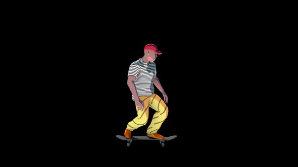3D Sketch Skateboard Guy