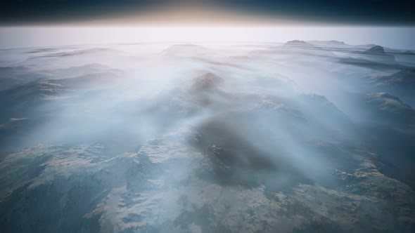 Alps Mountain Range Aerial Shot Flying