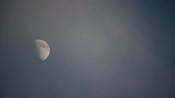 Half Moon at dusk time