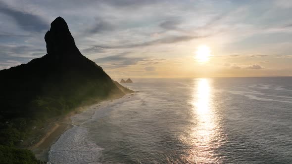 Sunset Fernando de Noronha Archilepago at Pernambuco state Brazil.