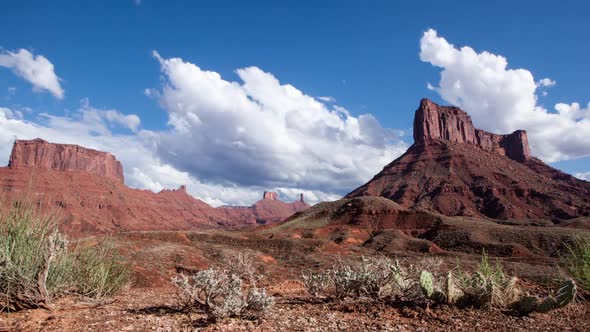 Timelapse on slider of Parriot Mesa Cliff in Moab, Utah.