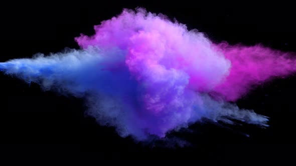 Super Slowmotion Shot of Color Powder Explosion Isolated on Black Background