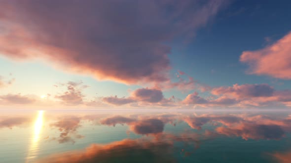 Sunrise on Calm Blue Sea